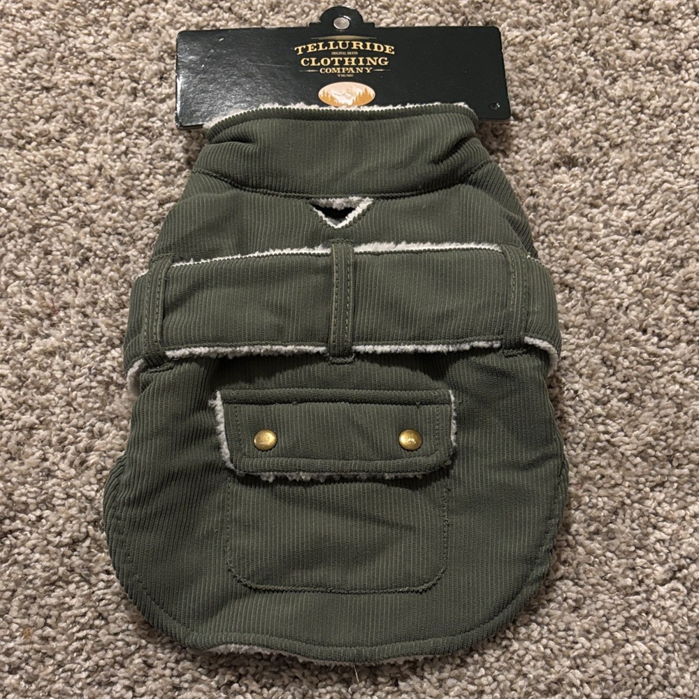 NWT Telluride Clothing Co Pet Dog Sherpa Lined Corduroy Jacket XS